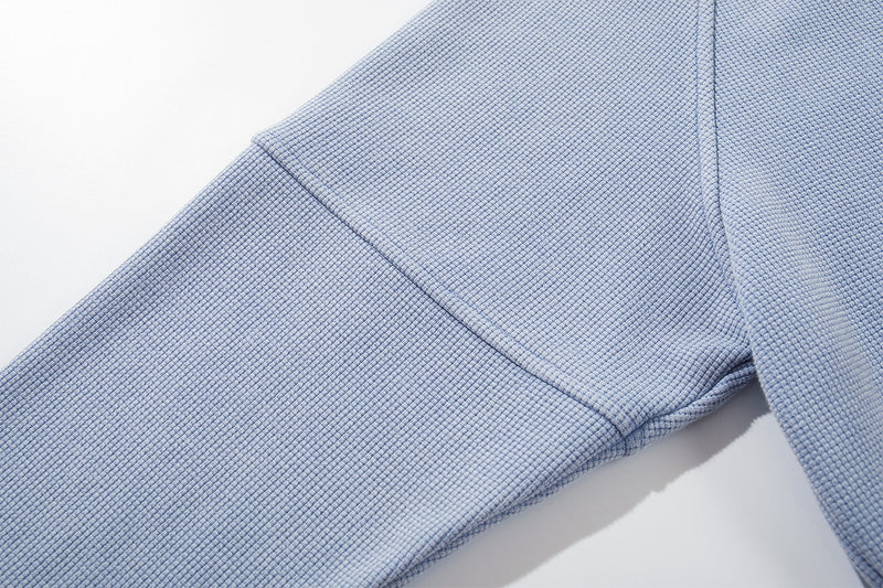 Hooded-Bomberjacke aus Waffelstrick mit Washed-Finish und Metallverschlüssen