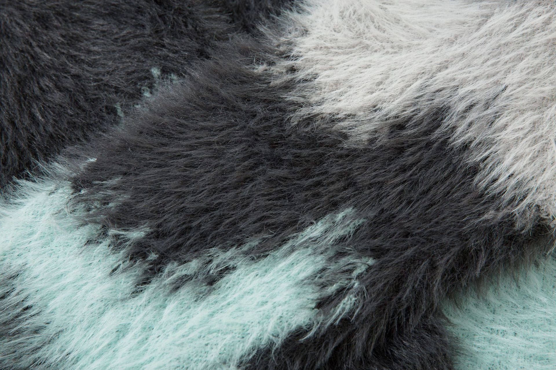 Pull en maille pelucheuse à motif vague abstrait – Modèle oversize