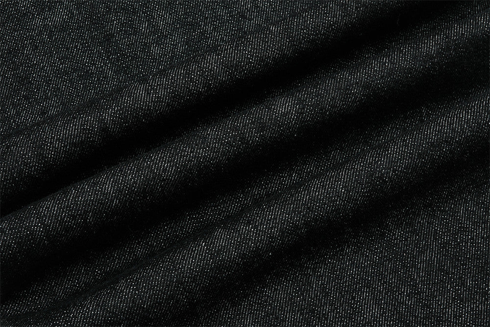 Men's Wide-Leg Black Jeans – Dragon Embroidery Straight Leg Denim