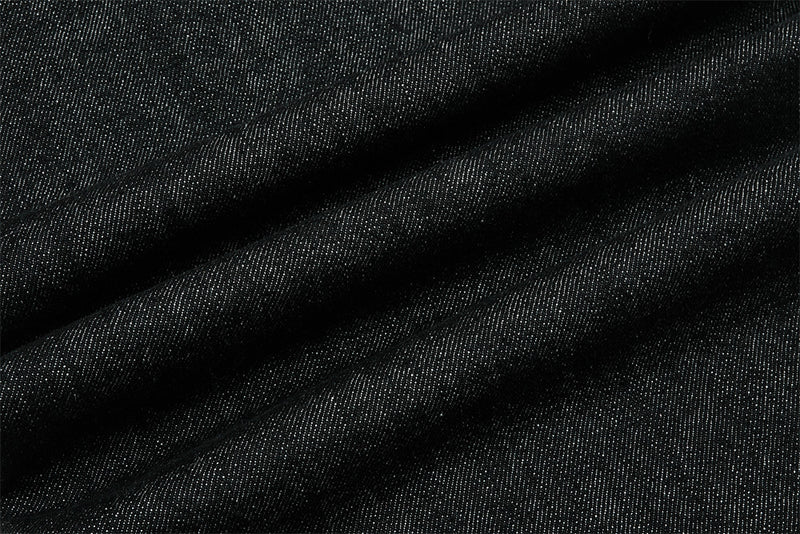 Men's Wide-Leg Black Jeans – Dragon Embroidery Straight Leg Denim