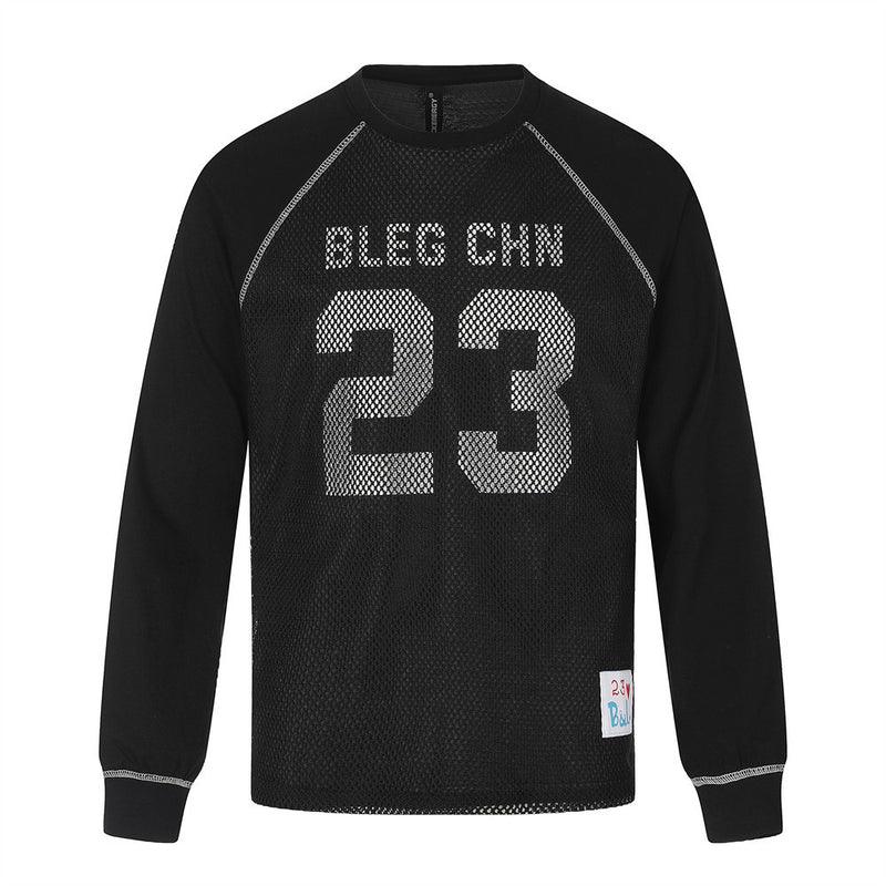 Men's Long Sleeve Tee Shirts – Number 23 Mesh Graphic Raglan Top