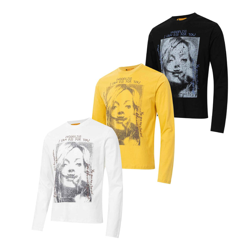 Langarmshirt mit Grafikprint, Street-Rock-Porträt und Rundhalsausschnitt