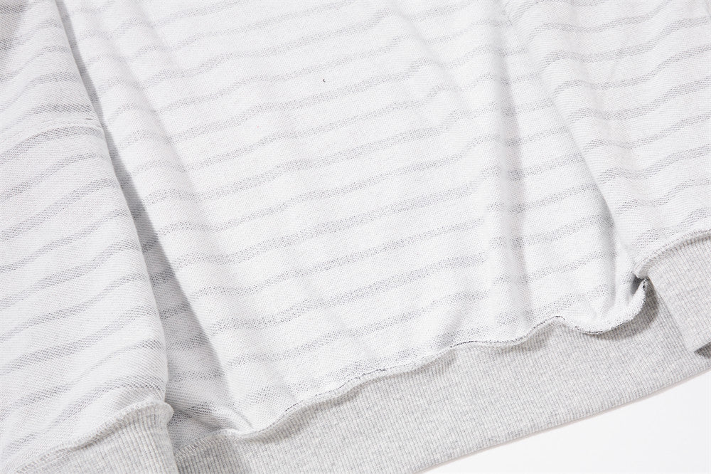 Striped Zip-Up Hoodie – Oversized Relaxed Fit Full-Zip Sweatshirt