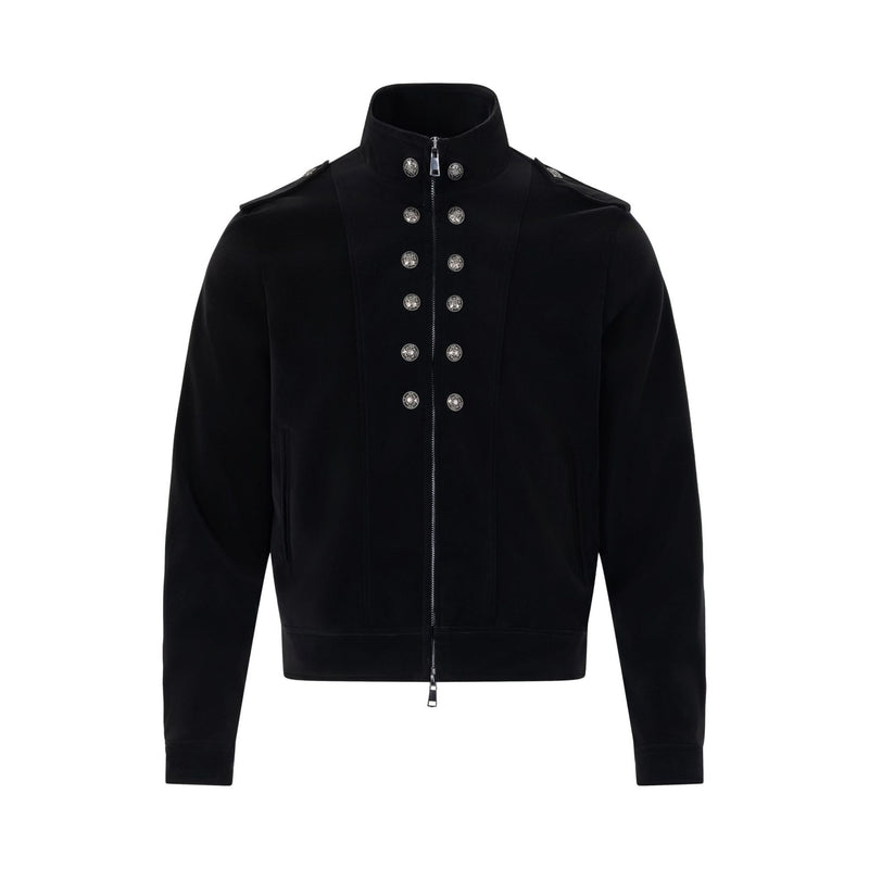 Jacke im Military-Stil mit Stehkragen und zweireihigem Knopfdetail