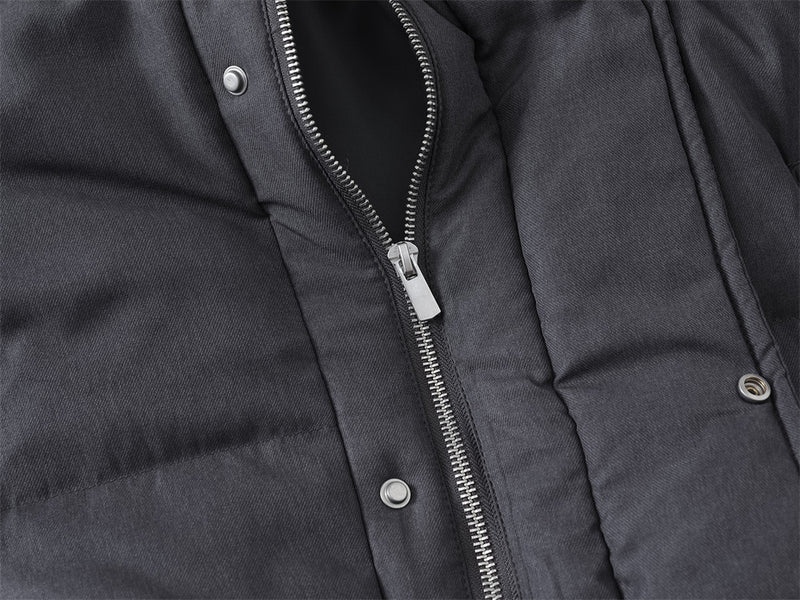 Oversized Stand-Collar Puffer Down Jacket – Men's Short Boxy Winter Coat
