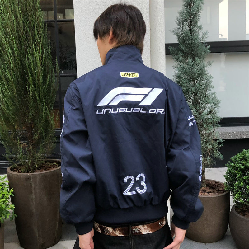 Veste zippée brodée F1 Racing – Bomber homme style sport automobile