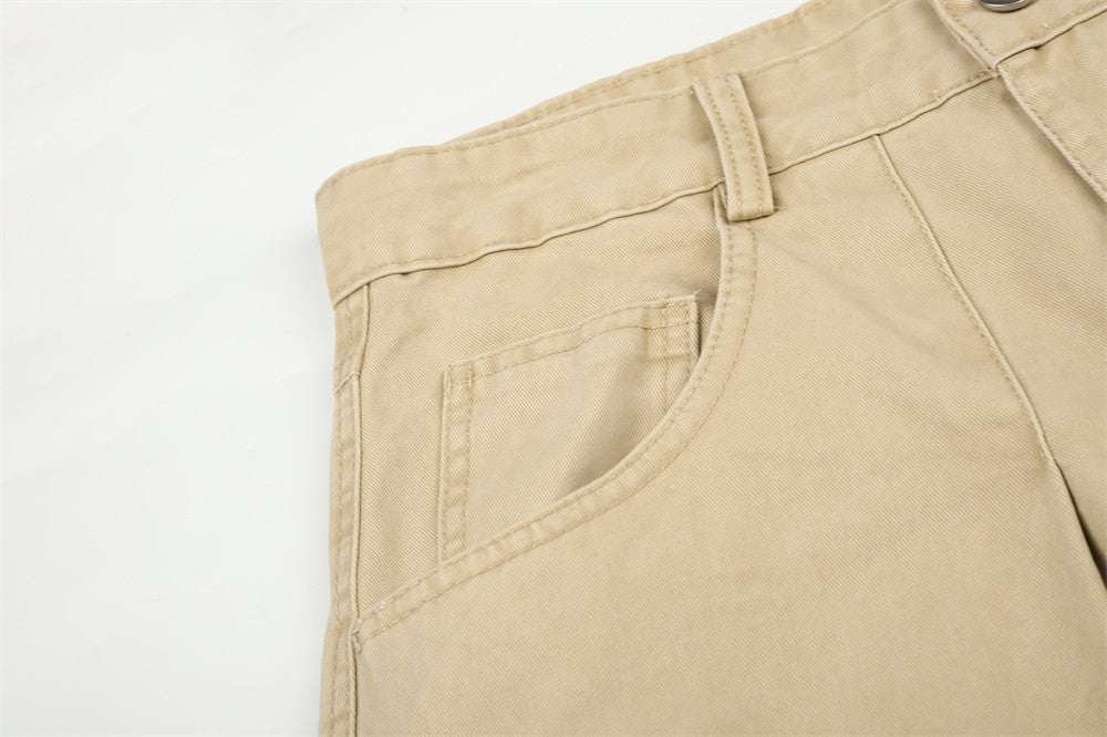 Wide-Leg Men's Pants with Star Embroidery & Cross Back Graphic – Relaxed