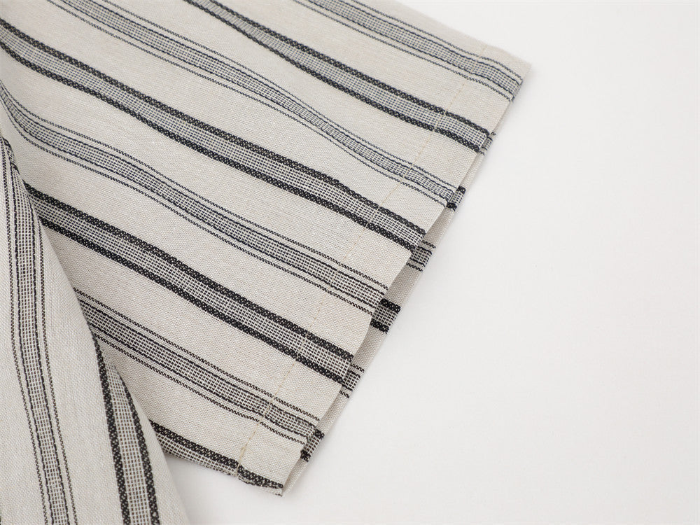 Vertical Stripe Short Sleeve Shirt – Oversized Relaxed Fit