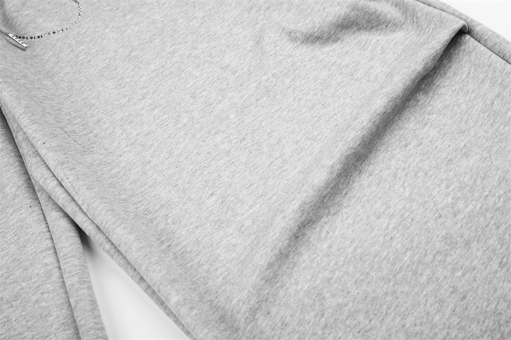 Pantalones de Chándal de Pierna Ancha con Texto de Strass – Corte Bombacho Extragrande con Cordón