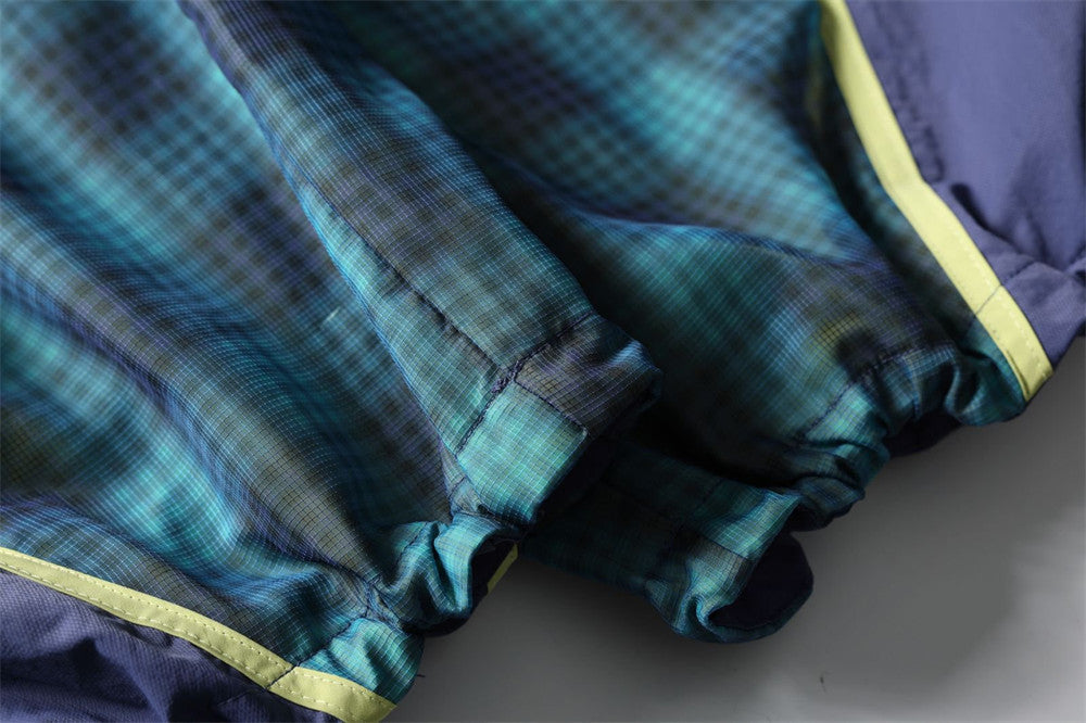 Men's Plaid Patchwork Baggy Pants – Windproof Water-Resistant Drawstring Ankle