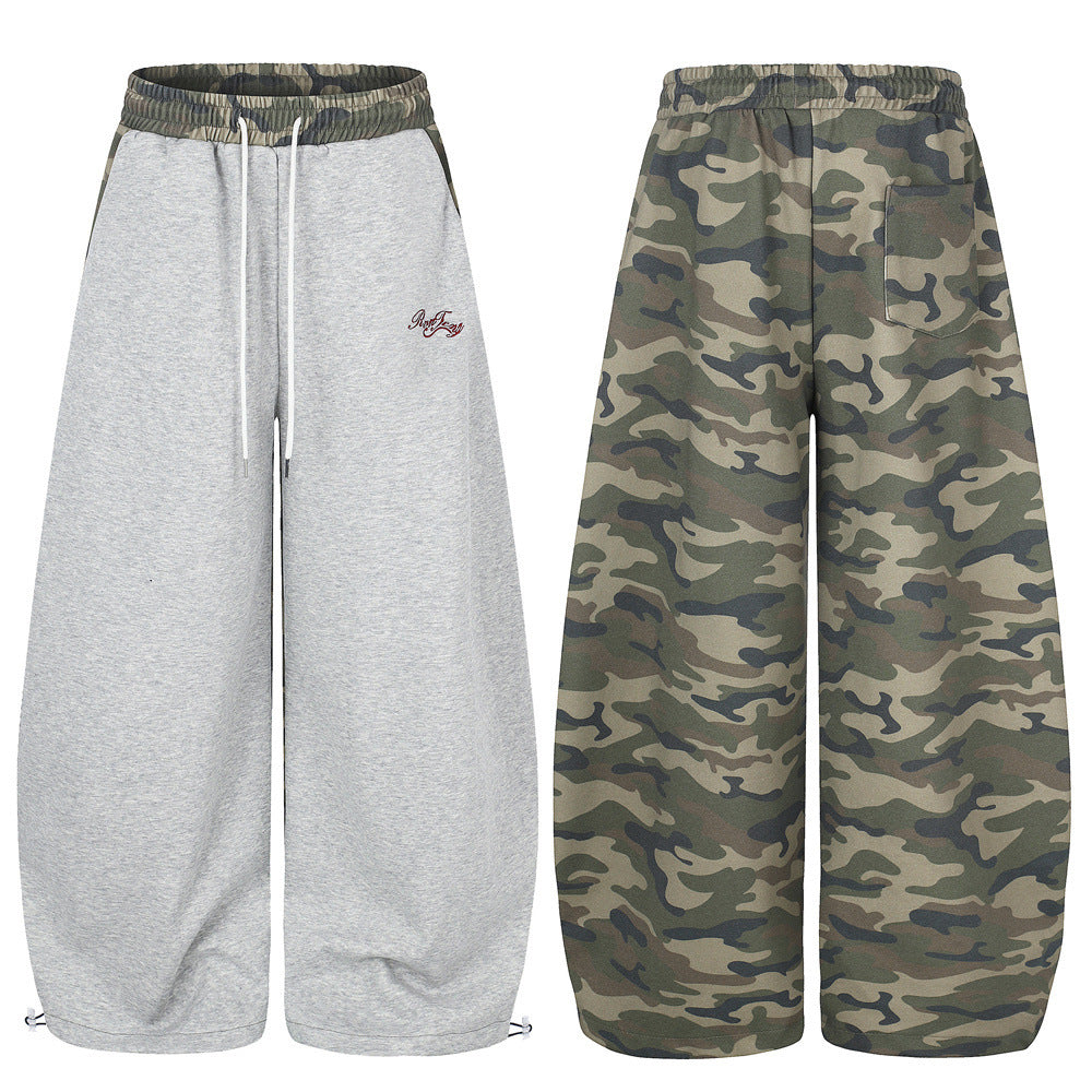 Pantalon de jogging camo à jambes larges – Jogger homme oversize streetwear hip-hop