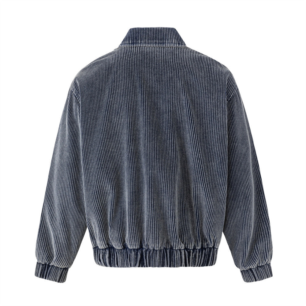 Corduroy Bomber Jacket – Men's Vintage Washed Multi-Pocket Workwear Coat