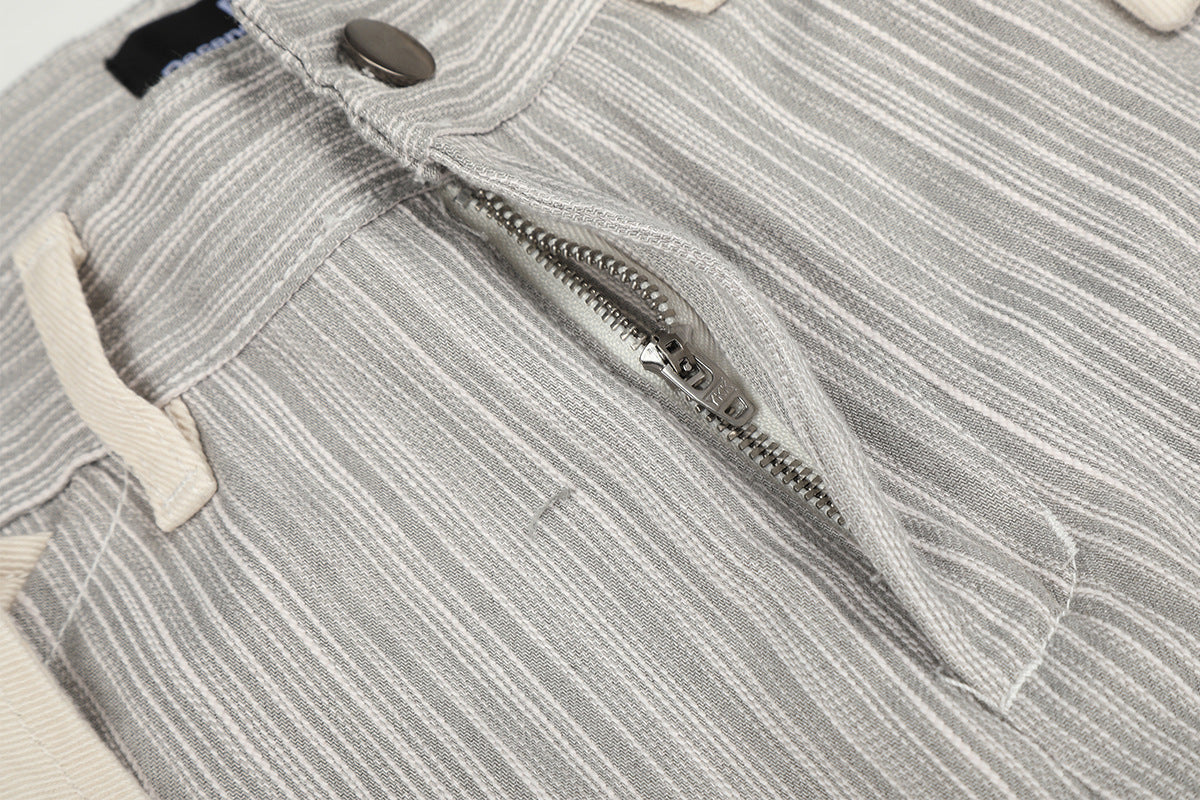 Wide-Leg-Jeans mit Streifen und Barock-Kontrasttaschen – Relaxed Fit