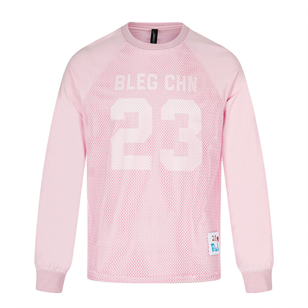Men's Long Sleeve Tee Shirts – Number 23 Mesh Graphic Raglan Top