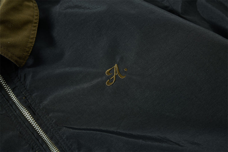 Reversible Oversized Bomber Jacket – Contrast Collar, Dual-Wear Workwear Style
