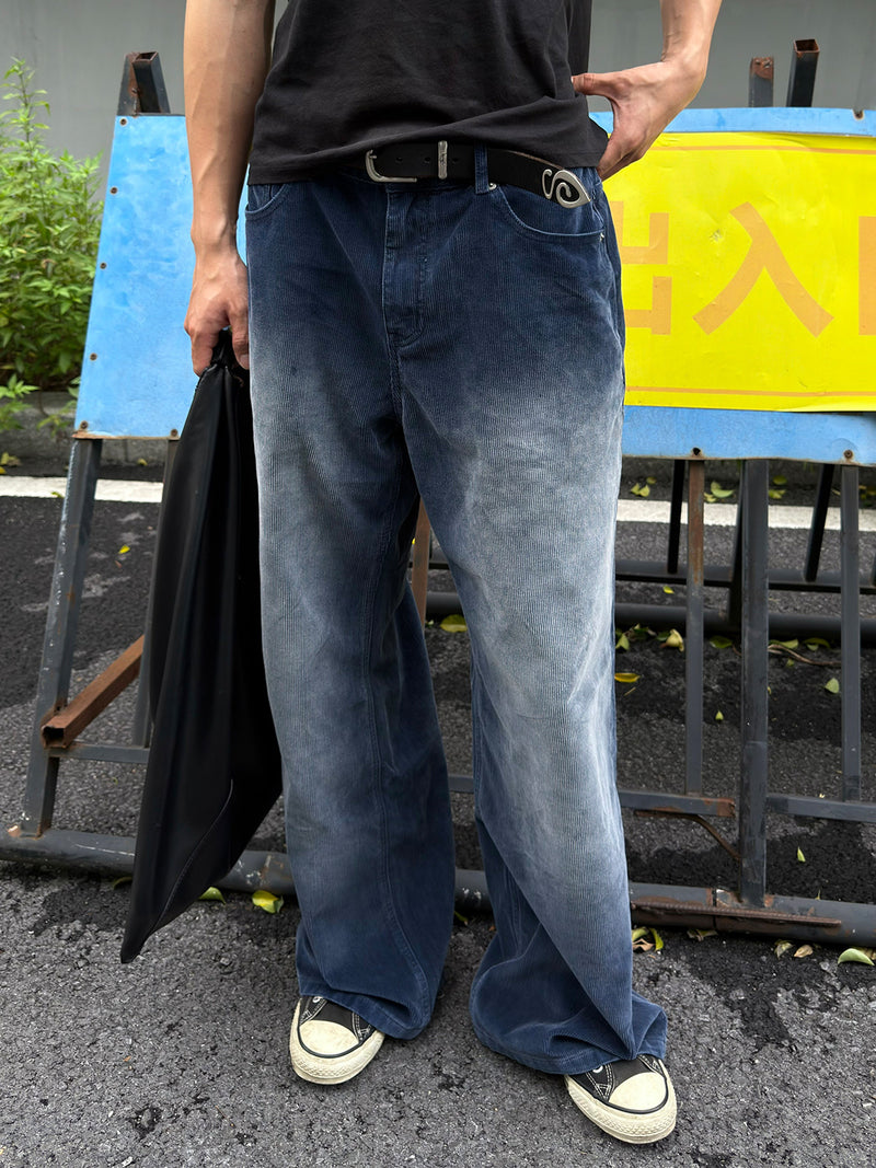 Baggy-Cordhose für Herren – Wide-Leg, gewaschen, Vintage, gerades Bein