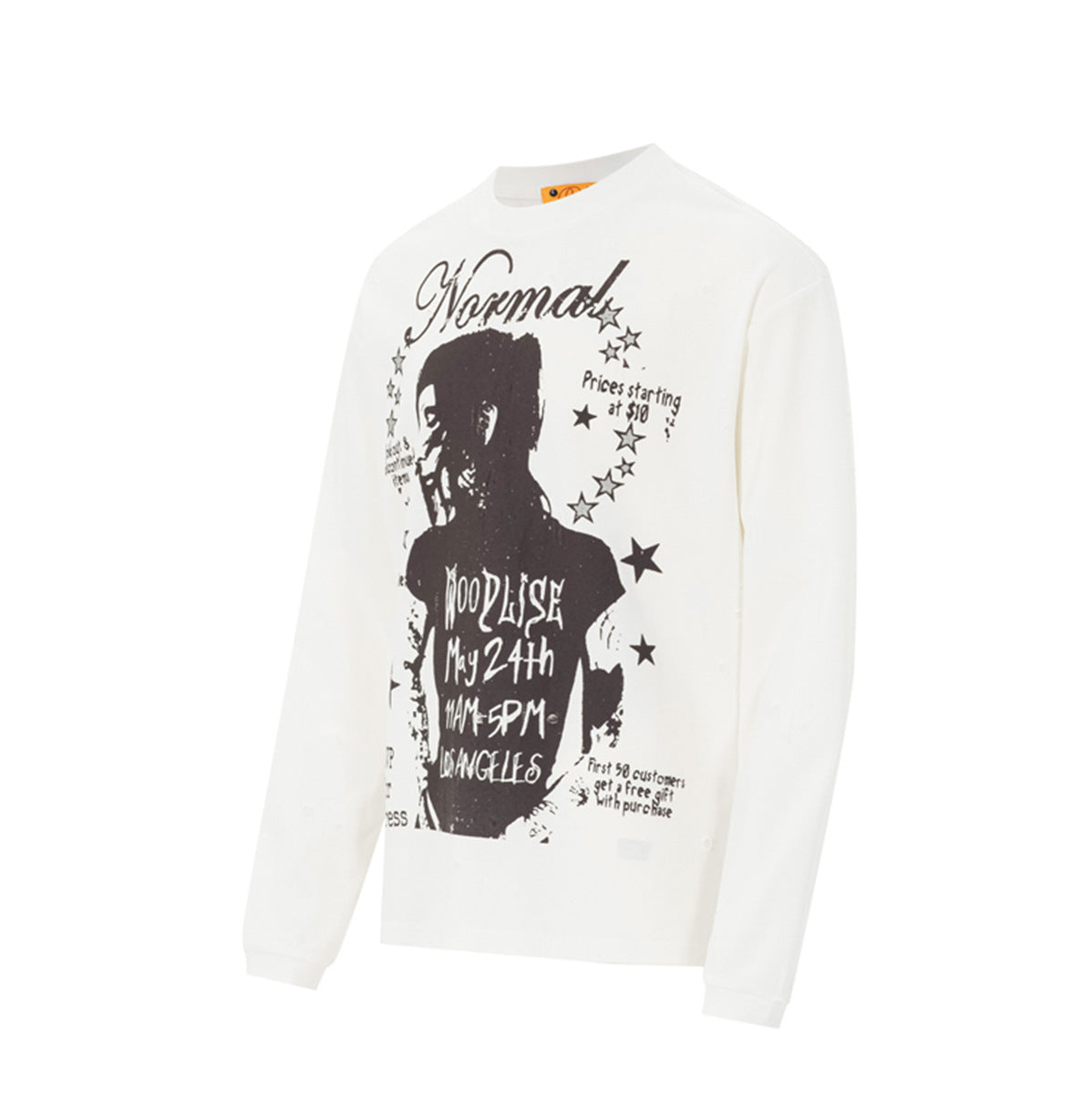 Camiseta de Manga Larga y Cuello Redondo con Gráfico Normal Woodlise