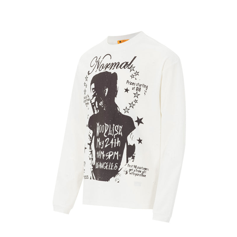 Camiseta de Manga Larga y Cuello Redondo con Gráfico Normal Woodlise