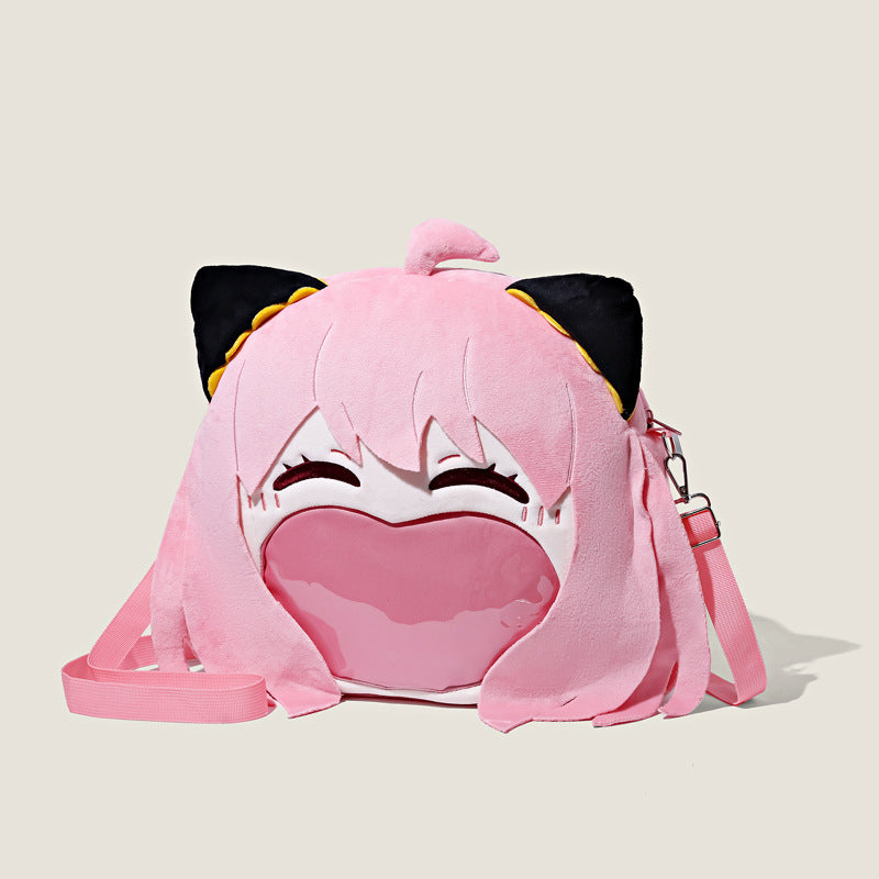 Spy x Family Anya Forger Plush Shoulder Bag – Cute Anime Design with Transparent Mouth Pocket