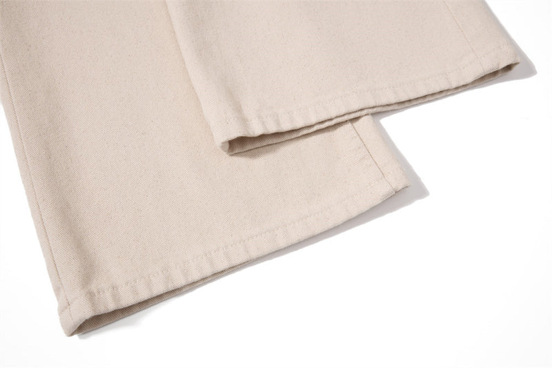 Jeans bootcut à jambes larges pour homme – Denim beige à coupe décontractée