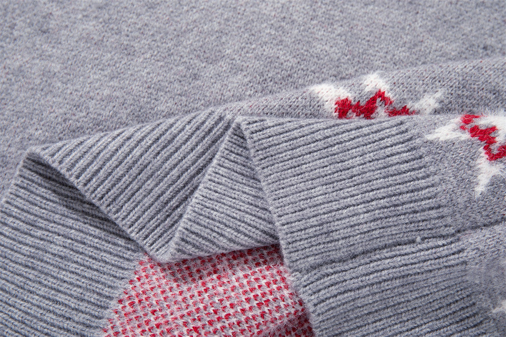 American Pattern Colorblock-Strick-Cardigan – Oversized mit Rundhalsausschnitt