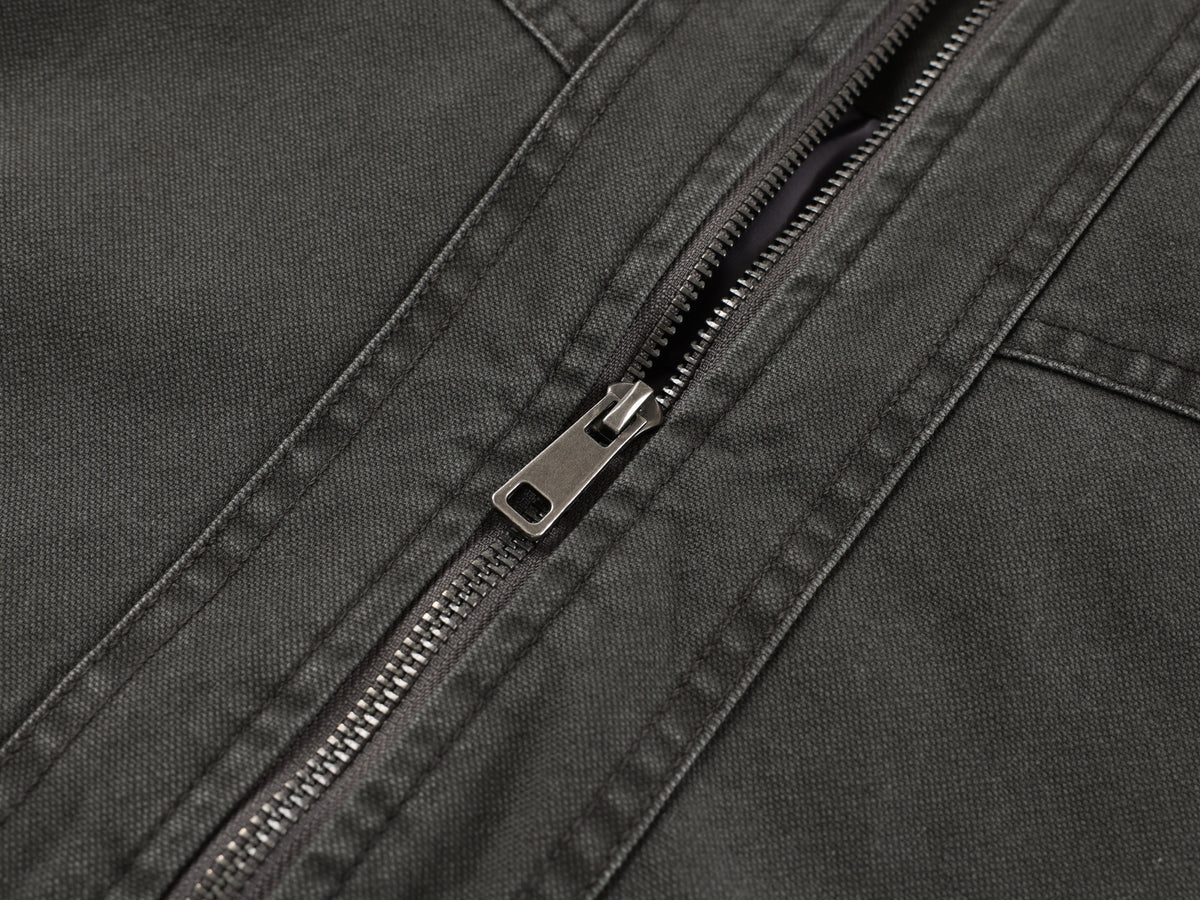 Men's Washed Cotton Bomber Jacket – Vintage Western Deconstructed Design