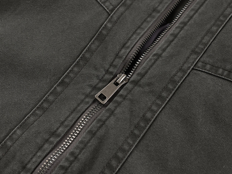 Men's Washed Cotton Bomber Jacket – Vintage Western Deconstructed Design