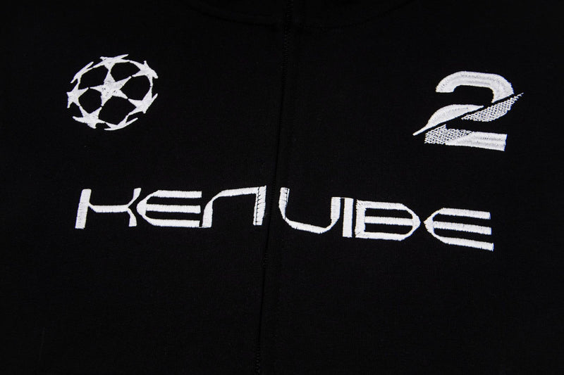 Chaleco sudadera sin mangas con cremallera – Gráfico de fútbol streetwear lavado