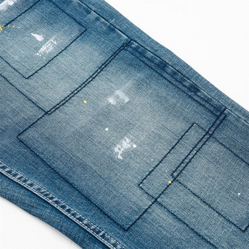 Vaqueros de hombre vintage de pierna ancha con patchwork y salpicaduras de pintura