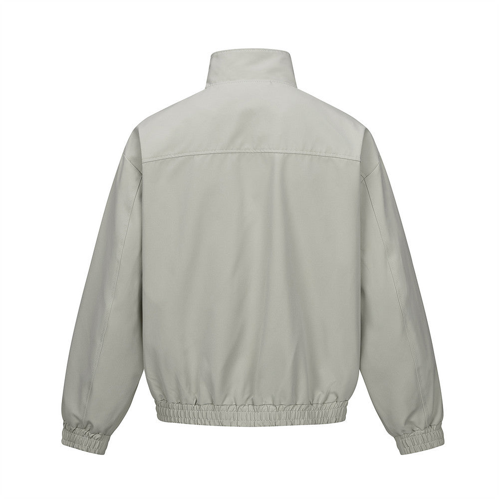 Asymmetric Snap-Collar Bomber Jacket – Oversized Stand Collar Men's Jacket