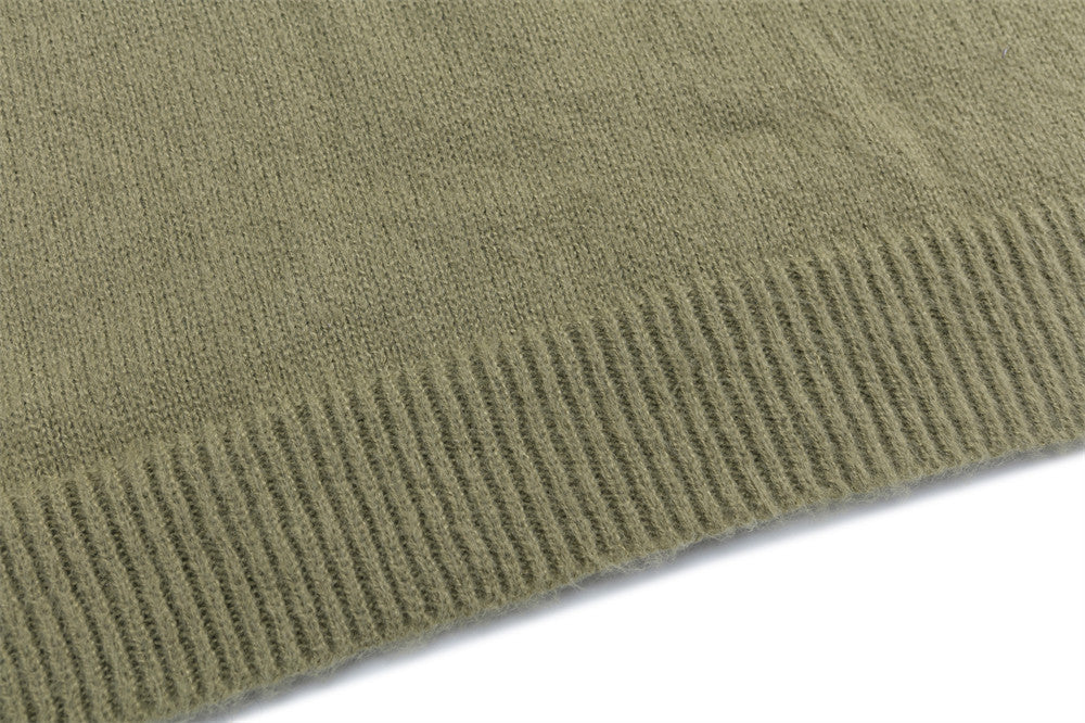 Oversize-Strickpullover mit Cartoon-Hund, Colorblock-Polokragen und langen Ärmeln für Herren