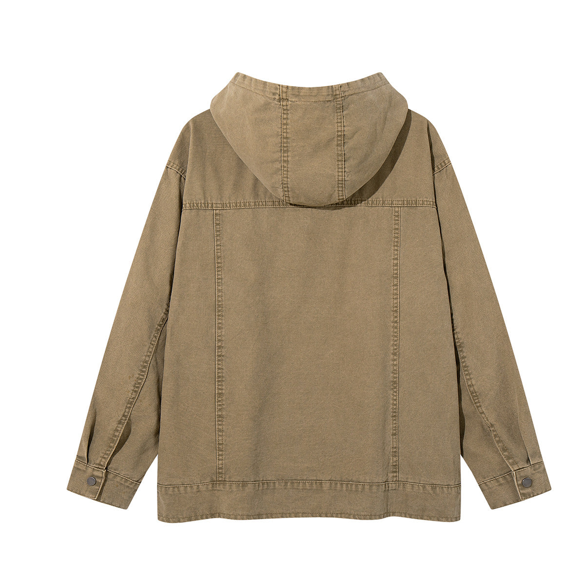 チェック柄パッチ刺繍フーディー ― アシッドウォッシュ vintageストリートウェアプルオーバー