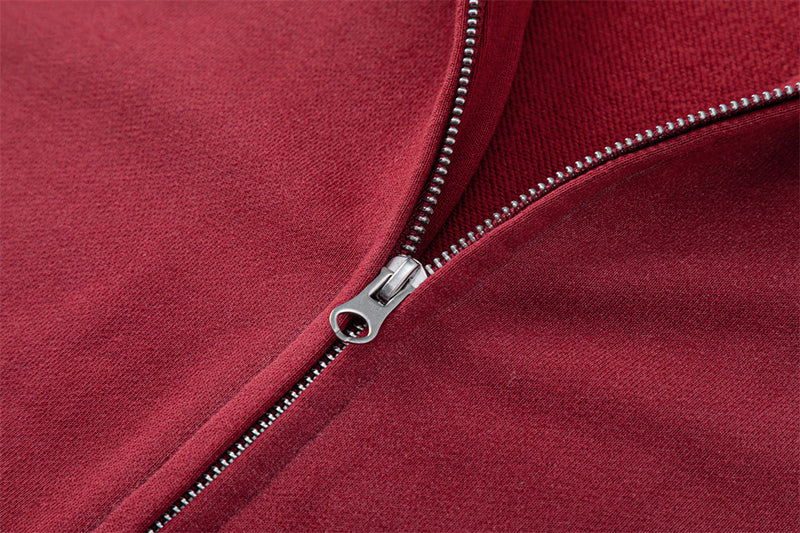 Vintage Patch Zip-Up Hoodie – Oversized Acid-Wash Streetwear Sweatshirt
