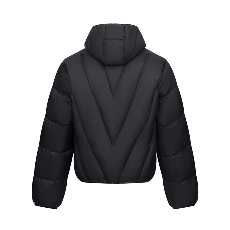 Men's Hooded Puffer Down Jacket – Oversized V-Quilt Insulated Winter Coat