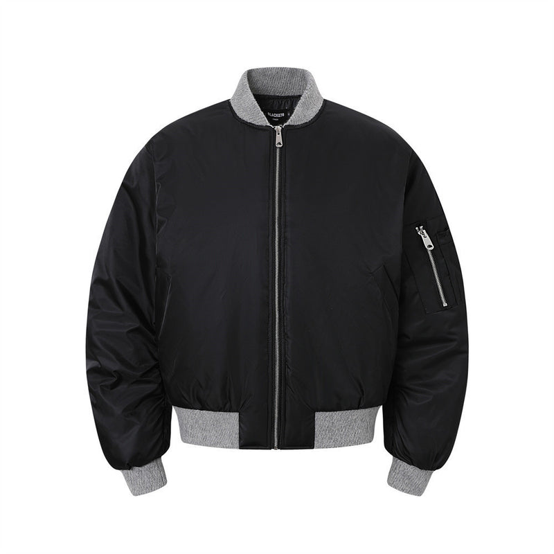 Men's Bomber Jacket Oversized MA-1 Flight Jacket with Ribbed Trim