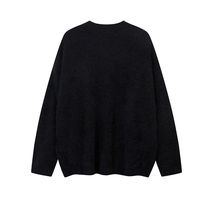 Pull oversize en maille jacquard à lettrage – Hell Is Empty, motif graffiti