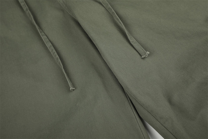 Pantalon palazzo à jambes larges – Taille haute, braguette à boutons, ceinture côtelée et ourlet brut