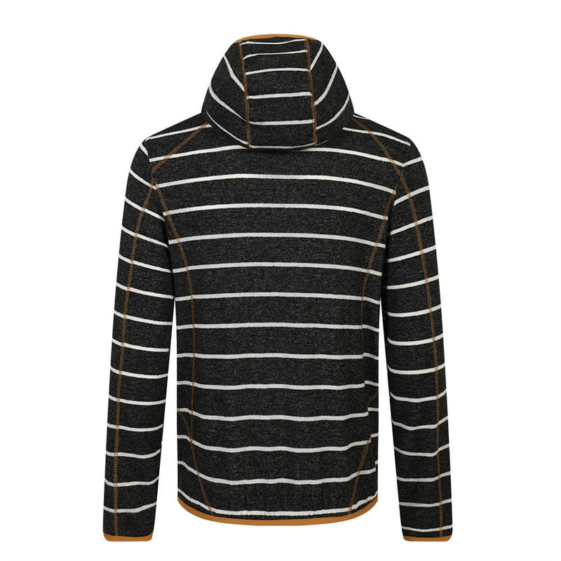 Sudadera con capucha de rayas – Prenda de felpa de manga larga con costuras en contraste