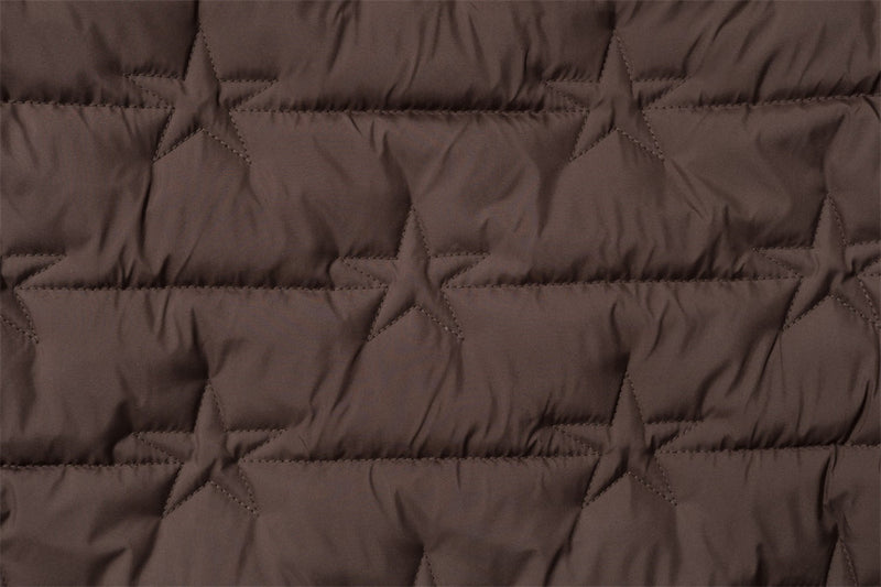 Star-Quilted Hooded Puffer Jacket – Embossed Five-Point Star Design
