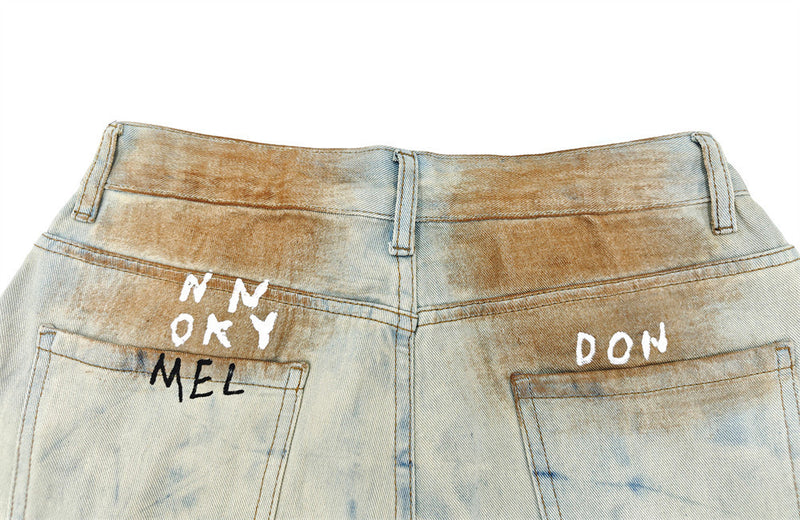 Distressed Graffiti Wide-Leg Jeans – Vintage Washed Ripped Baggy Denim