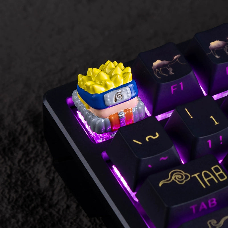 Team 7 Naruto Keycap Set – Naruto, Sakura, and Sasuke | Custom Resin Mechanical Keyboard Keycaps