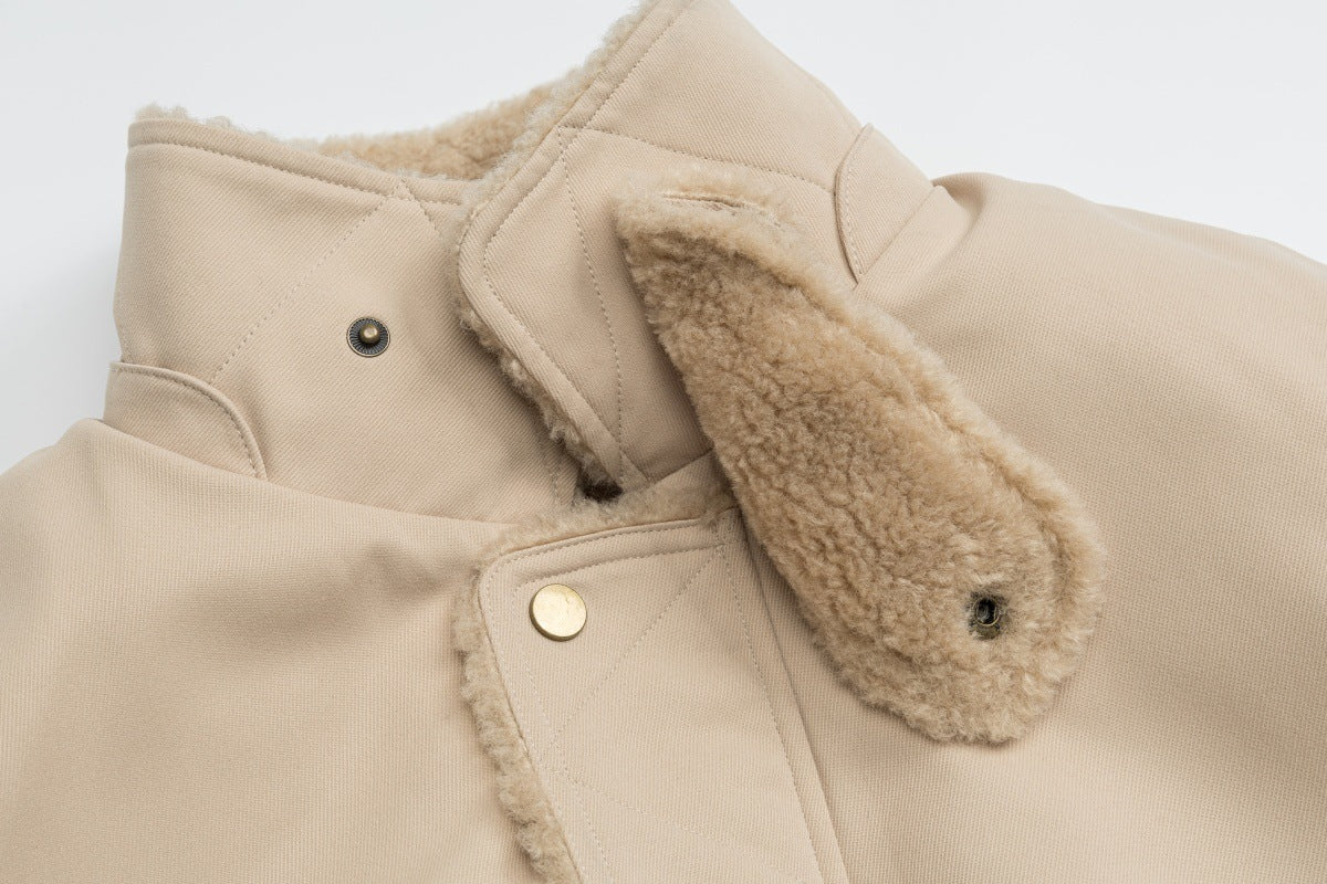 Cazadora bomber extragrande con forro de sherpa – Abrigo acolchado de invierno