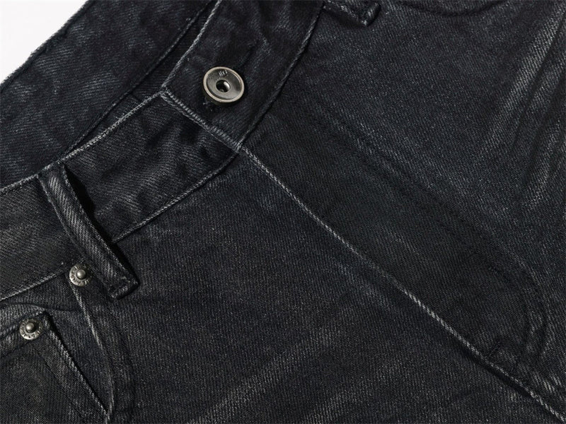 Black Baggy Jeans Men – Wide Leg Washed Vintage Distressed Denim