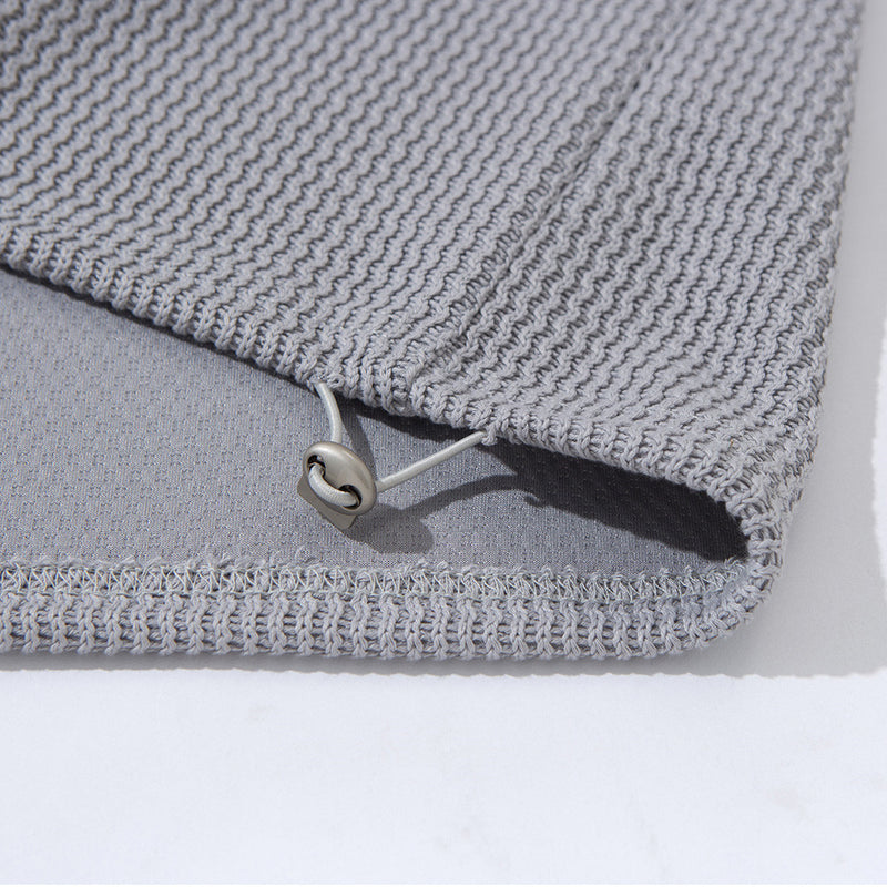 Men's Long Sleeve Waffle-Knit Henley Shirt with Drawstring Hem