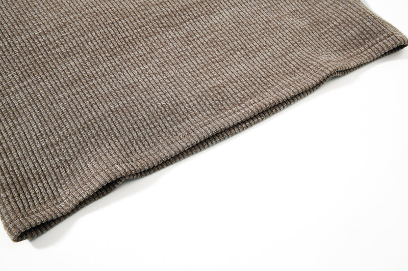 Men's Waffle Knit Henley Long Sleeve Shirt – Relaxed Fit Vintage Tee