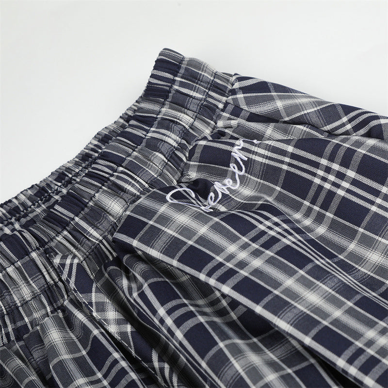American Vintage Plaid Wide-Leg Pants – Oversized Baggy Trousers