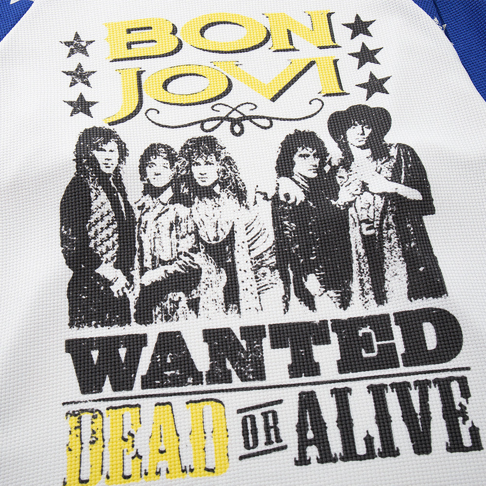 Bon Jovi Wanted Dead or Alive Men's Long Sleeve Graphic Raglan Shirt