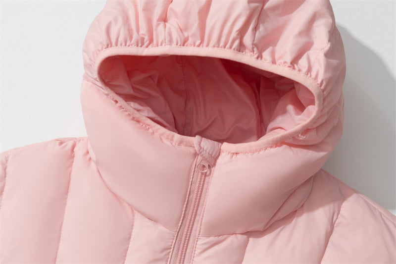 Half-Zip Puffer Hoodie Jacket – Oversized Quilted Pullover