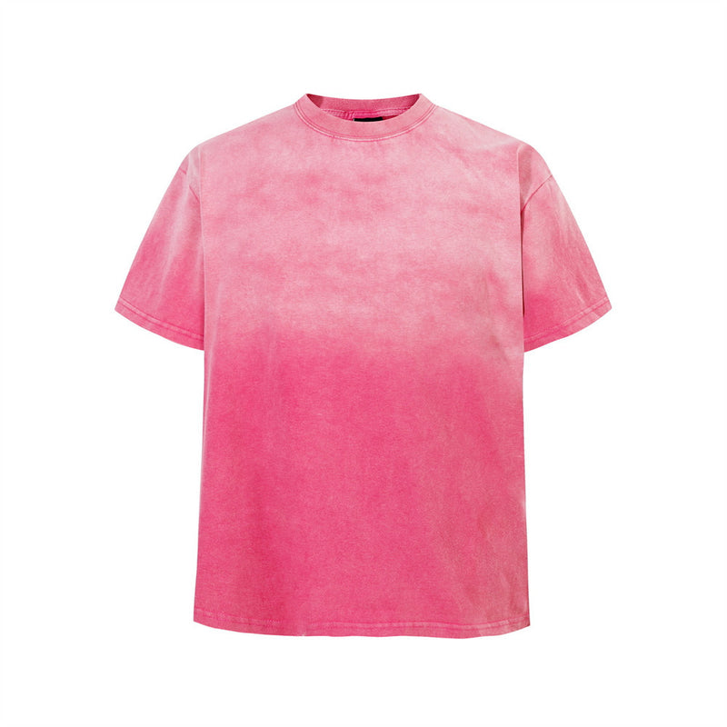 Acid Wash Vintage Oversized T-Shirt – Gradient Spray Dye Crewneck Tee