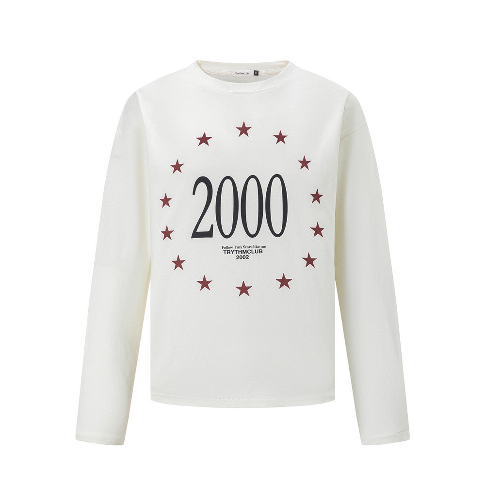 2000 Star Circle Graphic Long-Sleeve T-Shirt – Relaxed Fit
